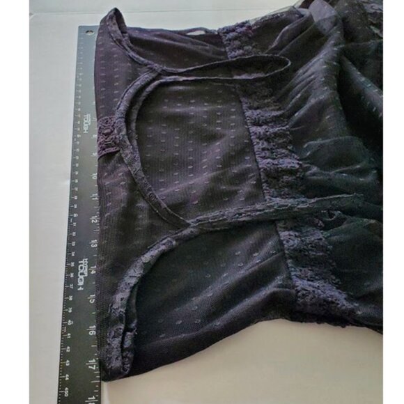 Whimsigoth Black Lace Swiss Dot Sheer Maxi Dress Forever 21 Size M Dark Coquette - Picture 6 of 11